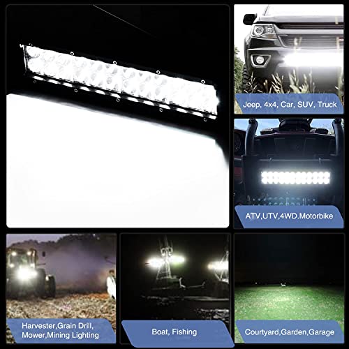 GOOACC 12 Inch 72W LED Light Bar Spot Flood Combo Driving Off Road Lighting Working Lamp with 16AWG Wiring Harness for Truck Golf Cart SUV ATV UTV Boat - color: 72W Light Bar + Wiring Harness
