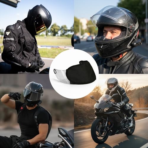 1 Pcs Motorcycle Helmet Visor Bags Sleeve for Storing and Carrying, Sturdy Scratch Resistant Face Shield Storage Case with Soft Fleece Lining, Lightweight Protective Pouch, Black