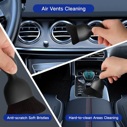 Qydipclin 37Pcs Car Detailing Kit, Car Detailing Brush Set, Car Wash Cleaning Kit, Car Detailing Brushes, Professional Car Care Kit for Interior Exterior Wheels, Blue - size: 37pcs
