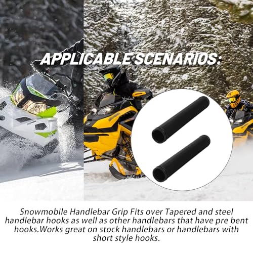 7" Snowmobile Handlebar Grips Compatible with 7/8'' Handlebars-Cat Polaris Skidoo Ultra Tacky Diamond Grip Surface is Soft and Comfortable - color: Black