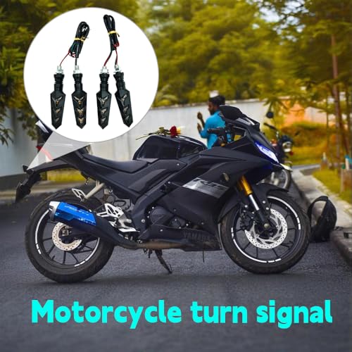 4PCS Motorcycle Turn Signal Lights, Y-Shaped Water Light Design, Good Stability, Can Maintain Normal Lighting In All Weather Conditions