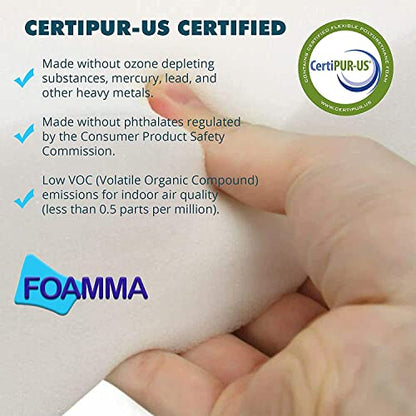 FOAMMA 1" x 24" x 72" High Density Upholstery Foam Cushion,Seat Replacement, Upholstery Sheet, Foam Padding Made in USA!!!, 1 Count (Pack of 1) - color: High Density, size: 1" x 24" x 72", style: 1 Pack
