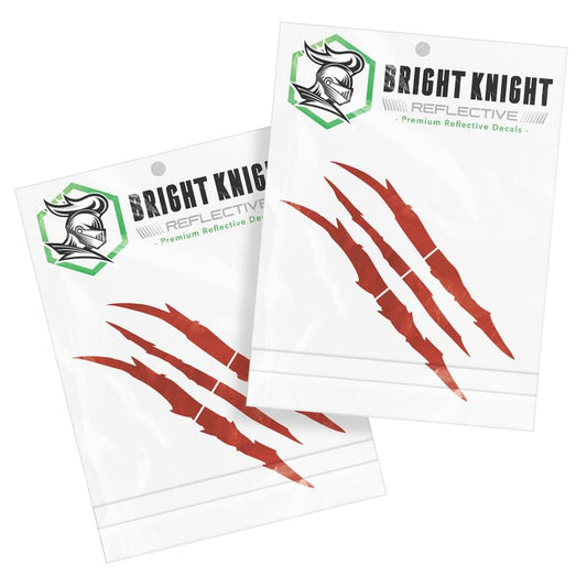 Bright Knight Decals Reflective Claw Mark Car Decals for Men - Red 6 Pcs 3M Vinyl Car Stickers and Headlight Decal for Vehicles - Scratch Cover for Night Visibility, Made in USA, Pack of 2 - color: Red, size: 2 pk