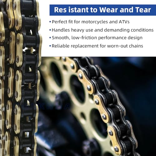 428H Drive Chain 102 Link with 6pcs Connecting Master Link Compatible with 50cc 70cc 90cc 110cc Motorcycle Bike ATV Quad Go Kart 4 Wheeler Seamless Small Tube with Chain Breaker - size: 102 Link