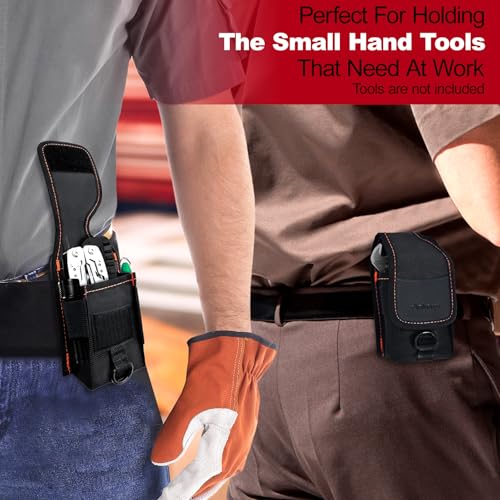 Multitool Holster Sheath with Belt Clip | Small Multi-Pocket EDC Tool Pouch, Compatible with Leatherman Wave+, Tactical Tool Organizer for Camping, Work, Men