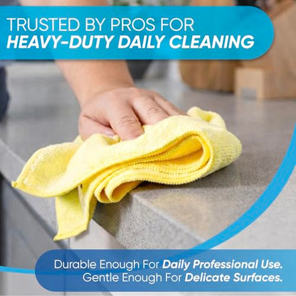Microfiber Wholesale Black Microfiber Cleaning Cloth - 12 Pack | Better Quality All Purpose Towels Great for Messes in The Home | Clean, Dust, Polish | Soft, Absorbent, Durable | Wash 100s of Times - color: Black