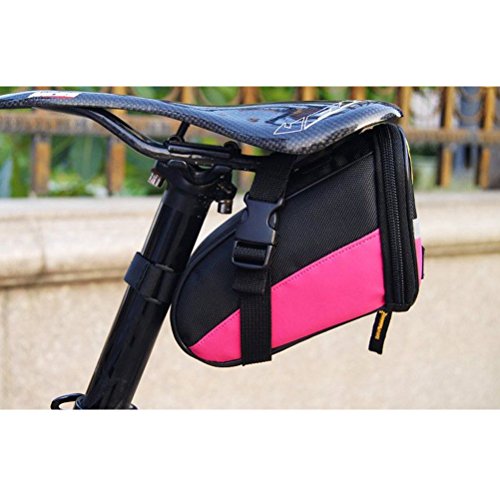 sponeed Cycling Seat Pouch Bicycle Bike Saddle Bag Rear Packs Tools Pocket 6 Colors - color: Pink