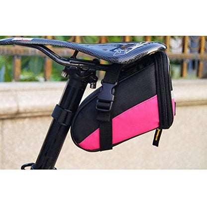 sponeed Cycling Seat Pouch Bicycle Bike Saddle Bag Rear Packs Tools Pocket 6 Colors - color: Pink