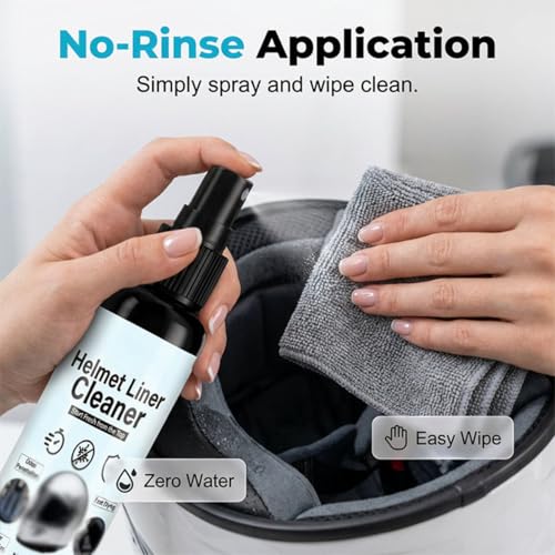 Helmet Liner Cleaner & Deodorizer Spray, Motorcycle Helmet Cleaning Kit, Motorcycle Helmet Liner Care Kit (2PCS) - color: 2PCS