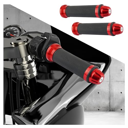 2PCS Motorcycle Handlebar Grips,7/8" & 1" Motorcycle Grips Tuning Accessories Compatible with Honda,Yamaha,Suzuki,Personalized Motorcycle Grips Covers for Car Decoration (Red) - color: Red