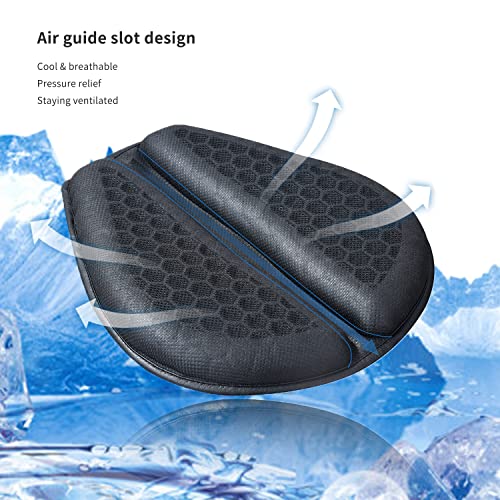 Motorcycle Seat Cushion, Motorcycle Gel Seat Pad with 3D Honeycomb Shock-Absorbing Breathable Seat Cover