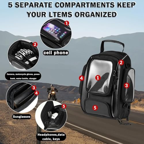 Motorcycle Tank Bag for BMW G310GS G310 GS G 310 GS, Strong Magnetic Waterproof Oxford Black Motorbike Quick Release Pannier Bag