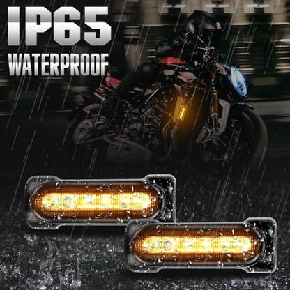 Motorcycle Highway Bar Lights Switchback Driving Lights Led Amber Turn Signals White Driving RGB Atmosphere LED Crash Bar Lights for 1-1/4 inch Crash Bars Touring Bikes Motorcycle Lights (Black)