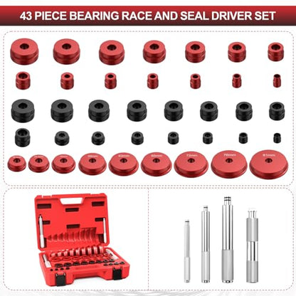 Marvelity 43 Piece Bearing Press Kit, Bearing Race & Seal Driver Set, Professional Seal Driver Installer Tool for Bearing Installation, Heavy-Duty for Automotive & Machinery Repair
