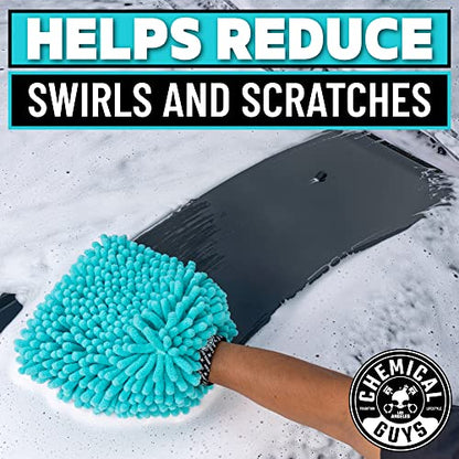 Chemical Guys Teal X-Large Noodles Mitt 2 Pack - Ultra Plush Scratch-Free Wash Mitt with Maximum Foam Coverage for All Vehicle Surfaces (MIC51302)