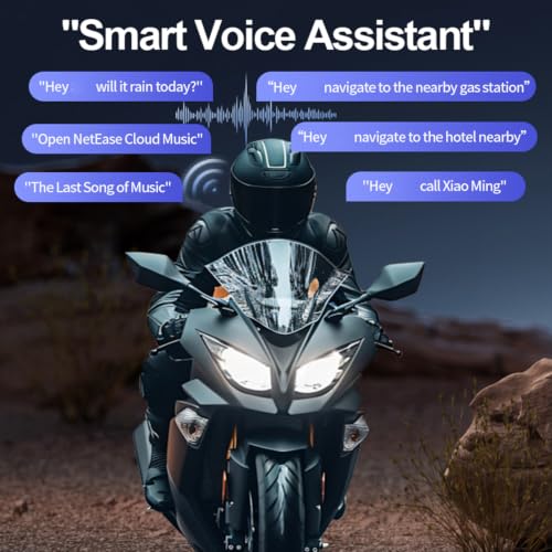 VBESTLIFE Smart Helmet Bluetooth Headphones with Ambient Lights, IPX7 Water Proof 30H Playtime, BT 5.3 Wireless Headset for Motorcycle Cycling