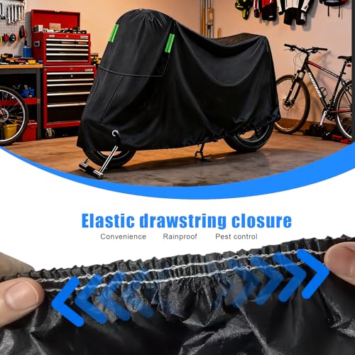 Motorcycle Cover with Lock Hole, Bike Cover Waterproof Outdoor, Rain Sun Dust Wind Proof All-Around Protection Bicycle Accessories for Dirt Cruiser Bikes Scooter Moped Electric Motorcycle (3XL) - size: 3XL