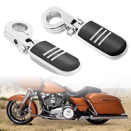 1.25" Motorcycle Highway Pegs Adjustable Engine Guard Pegs FootRest For Harley Touring Electra Road Glide Road King Street Glide Sportster 883 Dyna Softail Honda Suzuki Kawasaki Yamaha (Chrome 6) - color: Chrome Style 1