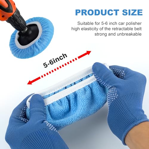 S SATC 5-6 Inch Car Polishing Bonnet Pads 20 PCS Microfiber Buffing Pads Fit Orbital Buffer for Car, Glass, Waxing - size: 5-6 Inch