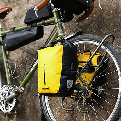 Rhinowalk Bike Pannier Bag 7L Waterproof Bicycle Rear Rack Bag With Shoulder Strap for Touring Cycling - color: Yellow