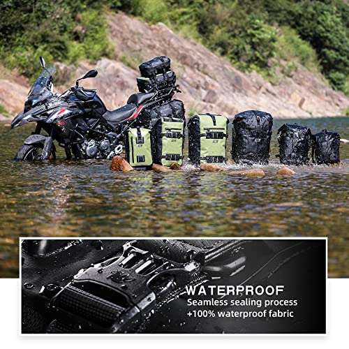 Waterproof Motorcycle Tail Bag 30L Motorbike Rear Rack Storage Bag Saddle Pannier for Touring Adventure Commuting Black - size: 30L