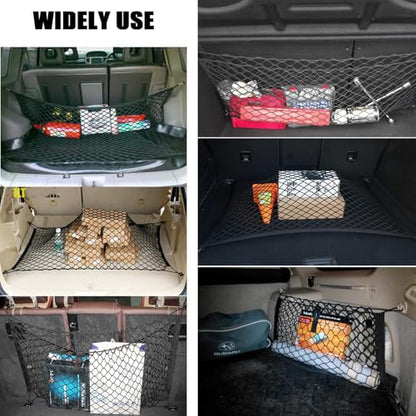 ZMD Truck Bed Cargo Net Nylon Universal Heavy Duty Truck Storage Mesh Pouch Pickup Cargo Organizer Trunk Mesh Cargo Net (51x18 Inch) - size: 51 x 17.7 Inches