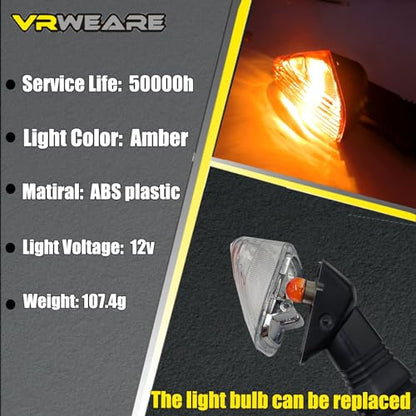 2Pcs Motorcycle Turn Signal Indicator Light Compatible with KAWASAKI ZX6R ZX-6RR KLE500 KLE 650 KLR650 Front/Rear Blinker Lamp (White Shell) - color: White Shell