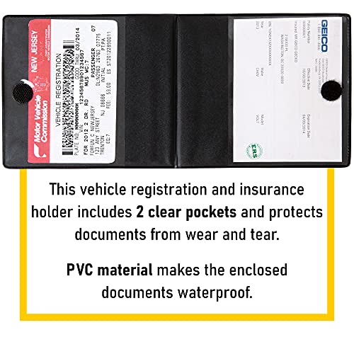 CANOPUS Auto Accessory Document Holder, 2 Pack (Black, PVC, Portable, EZ Pass Compatible) - size: Truck