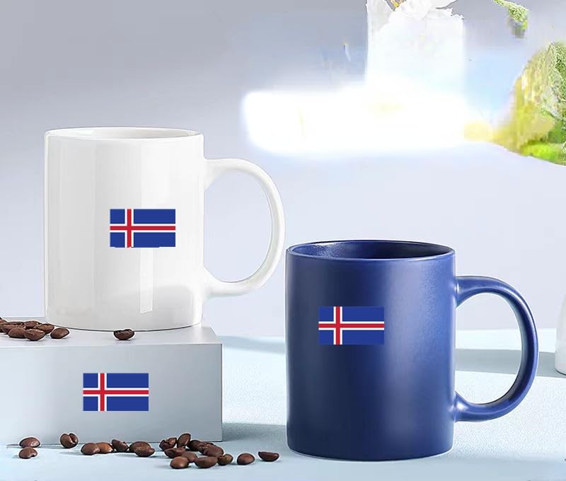 4 PCS Flag Stickers - Iceland Flag Stickers Decals for Cup Computer Laptop Car Bumper Window Helmet Musical Instrument with Smooth Surface - size: Iceland