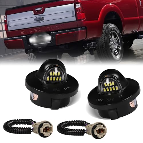 LED License Plate Light For Ford F150 F250 F350 F450 F550 Superduty Bronco Excursion Ranger Expedition Explorer Tag Lamp Assembly with Socket Wire Harness