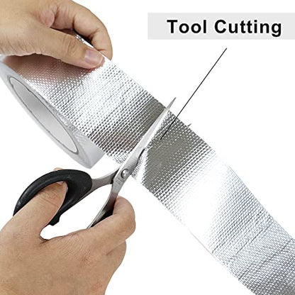 BOMEI PACK 1 Roll Aluminum Foil Heat Shield Cool Tape 2 Inch x 66 ft Heat Reflective Thermal Barrier Reflective Tape for Hose and Auto Use - size: 2in*66ft