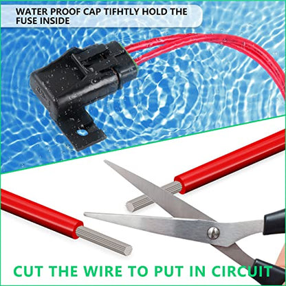 Newdeli Waterproof Inline Fuse Holder 12V with Cover 6 Pack - Automotive/Marine/Vehicle Weatherproof ATO/ATC Blade Fuse Holder 12AWG 30A Protecting Circuits and Electrical Equipment - size: 6 Pack 12AWG Fuse Holder