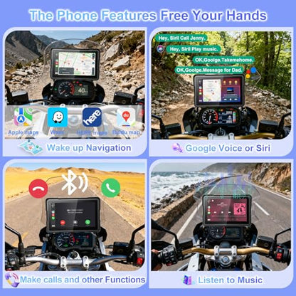 2026 YZW 7" GPS Navigation Screen Motorcycle Carplay for BMW, Native Wonder Wheel, Data Reading, Android Auto, 1000 Nits HD, IP67 Waterproof, BT, Plug&Play, TPMS, Light Sensor, Lossless Installation - size: BM 7"+Wonder Wheel+Lossless Installation