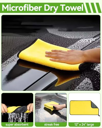 8Pcs Car Wash Kit, 62’’ Car Wash Brush with Long Handle, Microfiber Carwash Kit Set, Car Washing Supplies for Cars RV Truck Exterior - color: Car Wash Kit