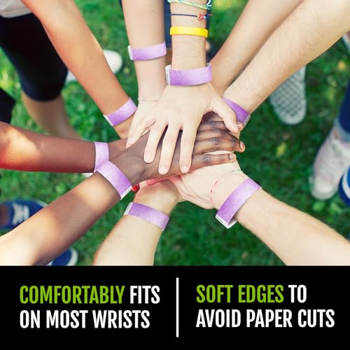 1,000 WristCo Berry Tyvek Wristbands for Events - Comfortable Tear Resistant Paper Bracelets ID Wrist Bands for Concerts Festivals Admission Party Identification - color: Berry