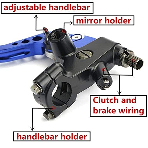 7/8" 22mm Motorcycle Brake Levers Handlebar Brake Reservoir Master Cylinder Clutch Lever Set Compatible with Harley Honda Suzuki Yamaha Blue Motorbike Brake Lever - color: Blue