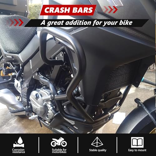 Engine Guard Highway Crash Bar Protector Replacement for Suzuki V-Strom 650 DL650 2012-2024/Vstrom 650XT 2015-2024/ V-Strom 650XT Adventure 2019-2024 (Black)