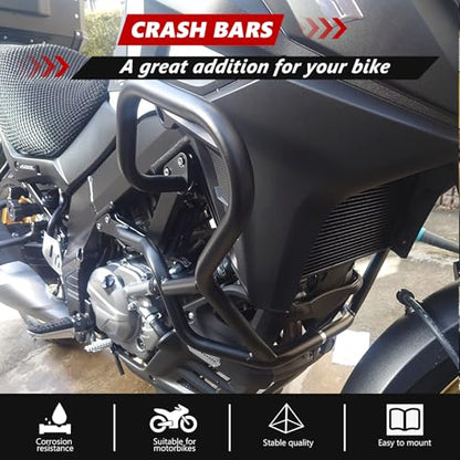 Engine Guard Highway Crash Bar Protector Replacement for Suzuki V-Strom 650 DL650 2012-2024/Vstrom 650XT 2015-2024/ V-Strom 650XT Adventure 2019-2024 (Black)