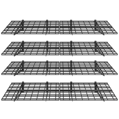 FLEXIMOUNTS 4-Pack 2x6ft 24-inch-by-72-inch Wall Shelf Garage Storage Rack Floating Shelves, Black, Classic Series - color: Black, size: 4 pack-2x6 ft