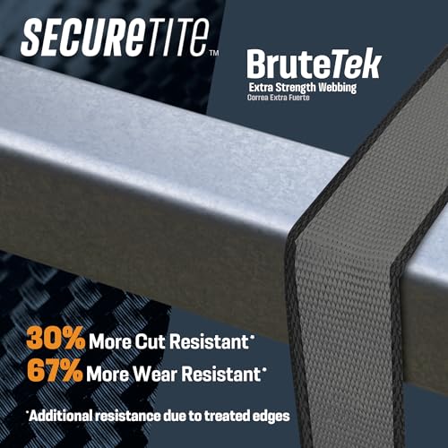 Secure Tite 4-Pack Ratchet Straps, 1' x 12', Vinyl Coated S-Hooks, 500 lbs WLL, 1500 lbs BS