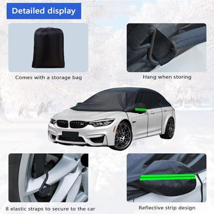 generic Half car Cover Compatible with Fisker Latigo CS V8 2005,dust-Proof,Waterproof,Snow-Proof,Windproof(Black) - size: Compatible with Latigo CS V8 2005