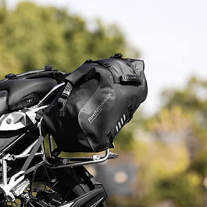 Rhinowalk Motorcycle Saddle Bags Waterproof Motorbike Panniers Motor Side Bag 48L (24L*2) Powersports Saddle Bag for Most Motorcycles Black, 1 Pair - size: 48L