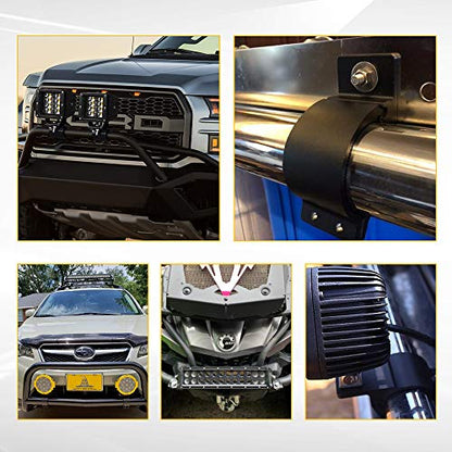 2.5 Inch Tube Clamp Mounting Bracket Kit for LED Light Bar LED Off-Road Light Horizontal Bar Tube Clamp Roof Roll Cage Holder - size: 2.5''