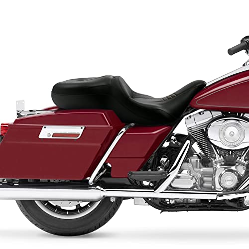 SLMOTO Motorcycle Driver Passenger Seat For Harley Touring Road King Street Glide Road Glide Electra Glide 1997-2007 Black Orange - style: Black and Orange