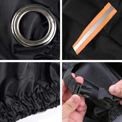 Motorcycle Cover Waterproof Motorbike Cover All Season 190T Durable Night Reflective Snow Cover with Lock-Holes & Storage Bag Vehicle Cover for Outdoor 116 x 41 x 49 inches - size: 116 x 41 x 49 inches