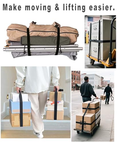 4 Pack 1.5in x 12ft Lashing Straps with Cam-Buckle and Grip-pad, Heavy Duty Cargo Tie-Downs, Multi-Purpose Cinch for Moving Straps - color: 4 Pack Lashing Straps