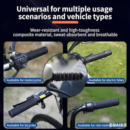 Wrap-Around Motorcycle Grips - Anti-Slip Motorcycle Handlebar Grips with Air Vent Holes, Universal Shock-Absorbing Dirt Bike Accessories, Handlebar Cover Wraps for Motorcycles and Bikes