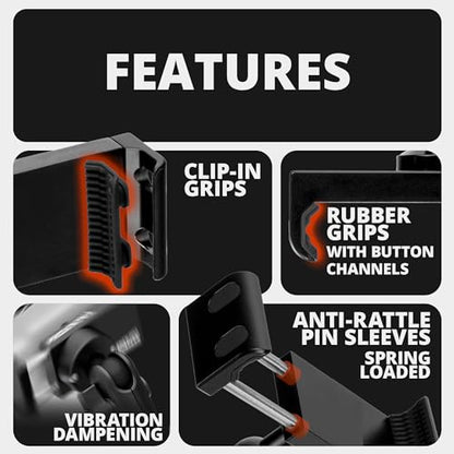 Tackform Black Motorcycle Perch/Brake/Clutch Reservoir Phone Mount - Vibration Dampening 20MAXX Spring Cradle | 3.5” Long Reach Arm | Aluminum | Compatible with Harley-Davidson, Gold Wing, More - color: Black