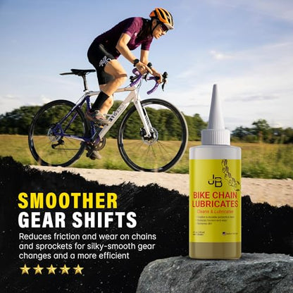 JB Industries Bike Chain Dry Lubricant, 4 oz – Long‑Lasting Bicycle Chain Lube for Dry & Dusty Conditions – Reduces Friction & Noise – Quick‑Drying Formula with Precision Drip Applicator