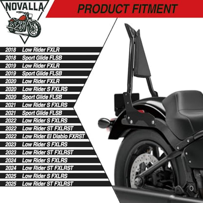 33” Tall Detachable Sissy Bar Backrest Pad Fit For Harley Davidson Softail Harley, Softail Models 2018-2025 Low Rider FXLR FXRST FXLRS FXLRST FLSB (GB-NEW) - color: GB-NEW